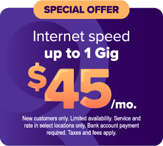 Oferta especial: velocidad de hasta 1 GB a $45